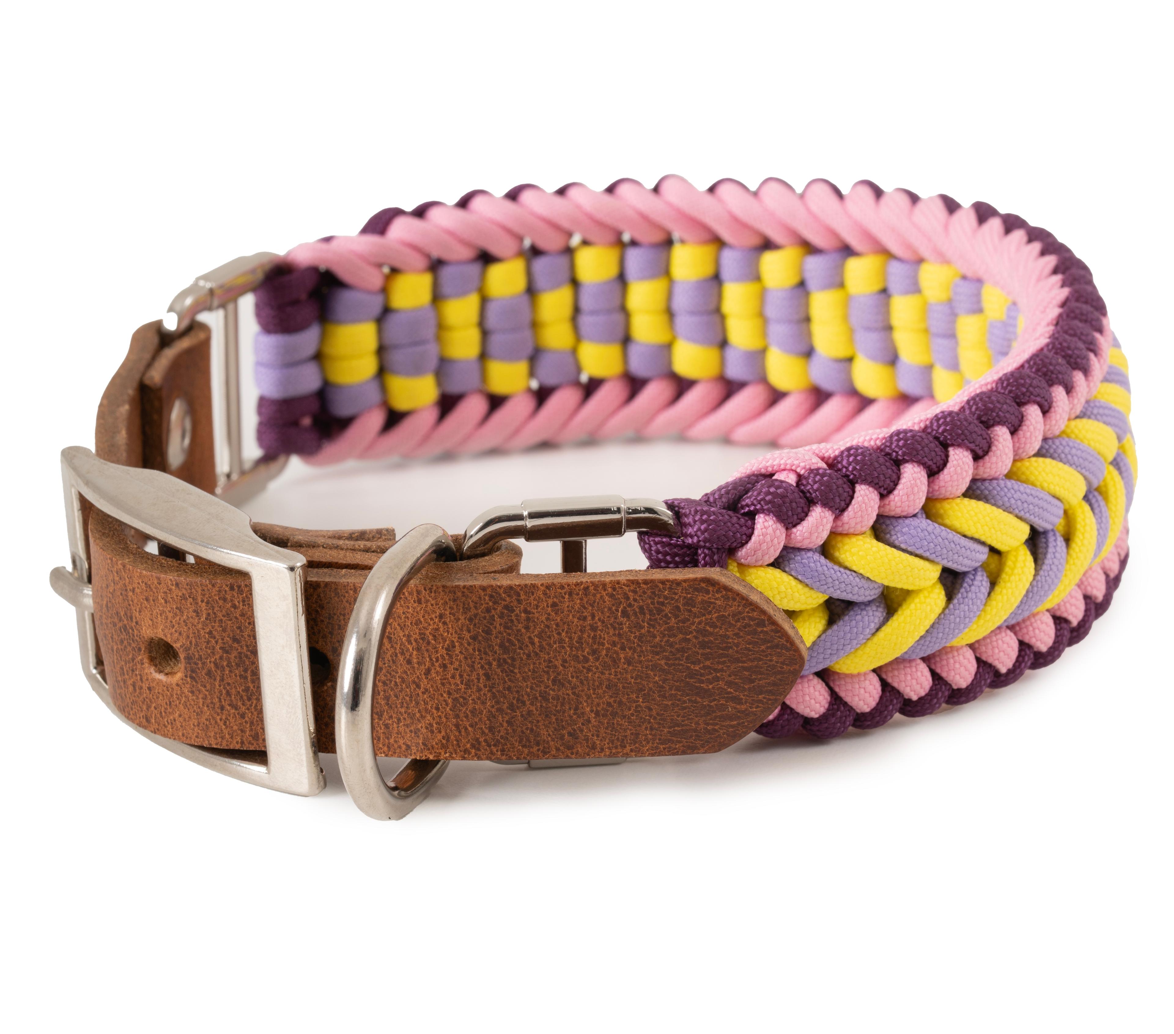 Orta / Büyük Irk Paracord & Deri Boyun Tasması 9