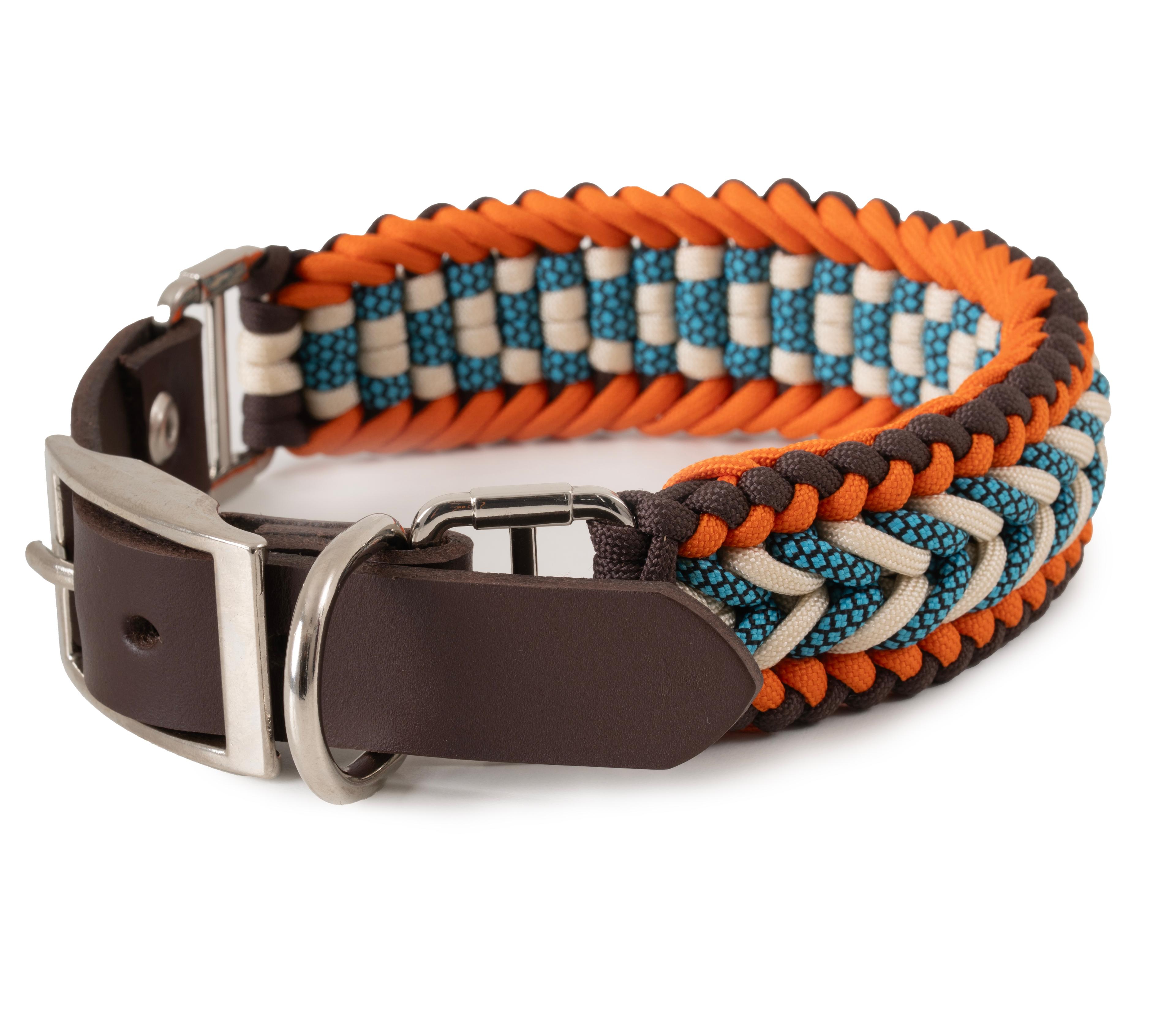 Orta / Büyük Irk Paracord & Deri Boyun Tasması 6
