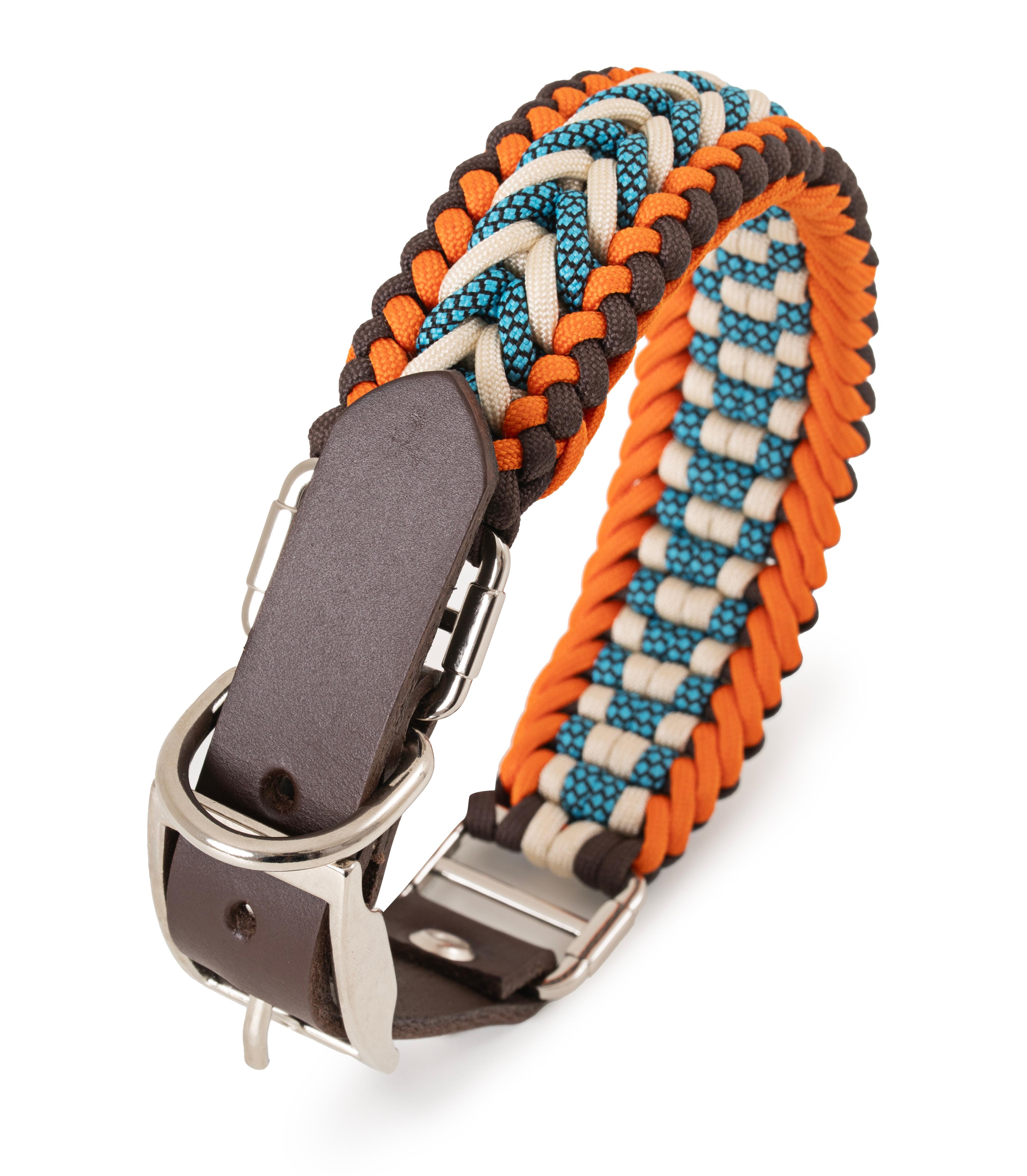 Orta / Büyük Irk Paracord & Deri Boyun Tasması 5