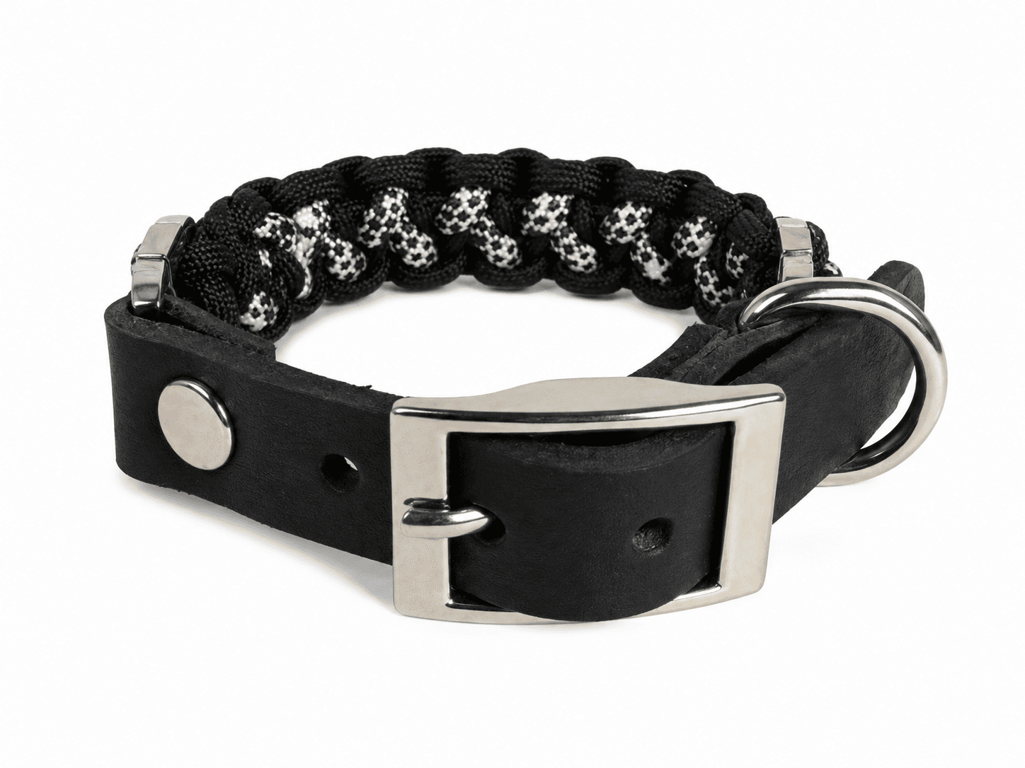 Küçük Irk Paracord & Deri Boyun Tasması 8