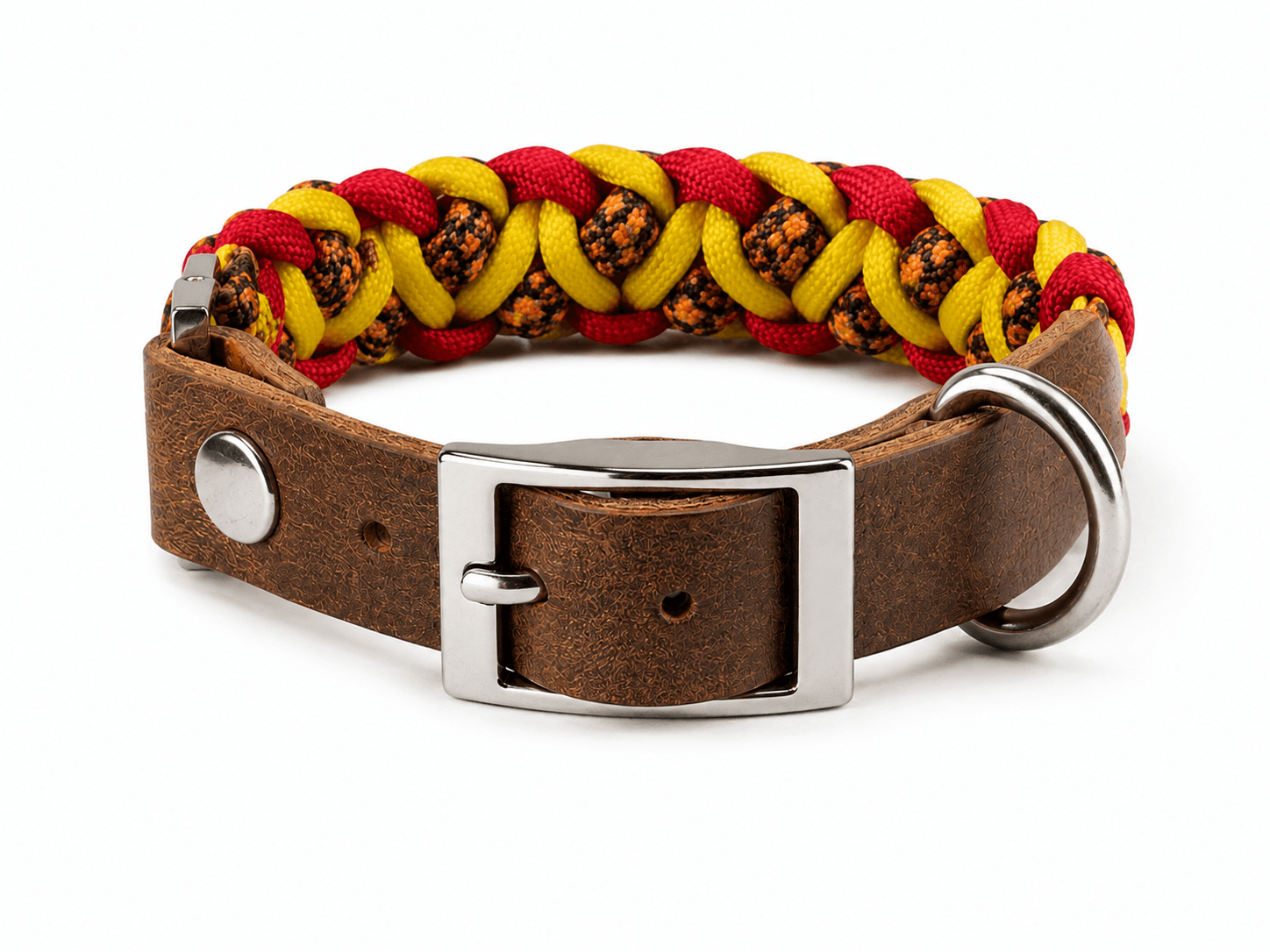 Küçük Irk Paracord & Deri Boyun Tasması 5