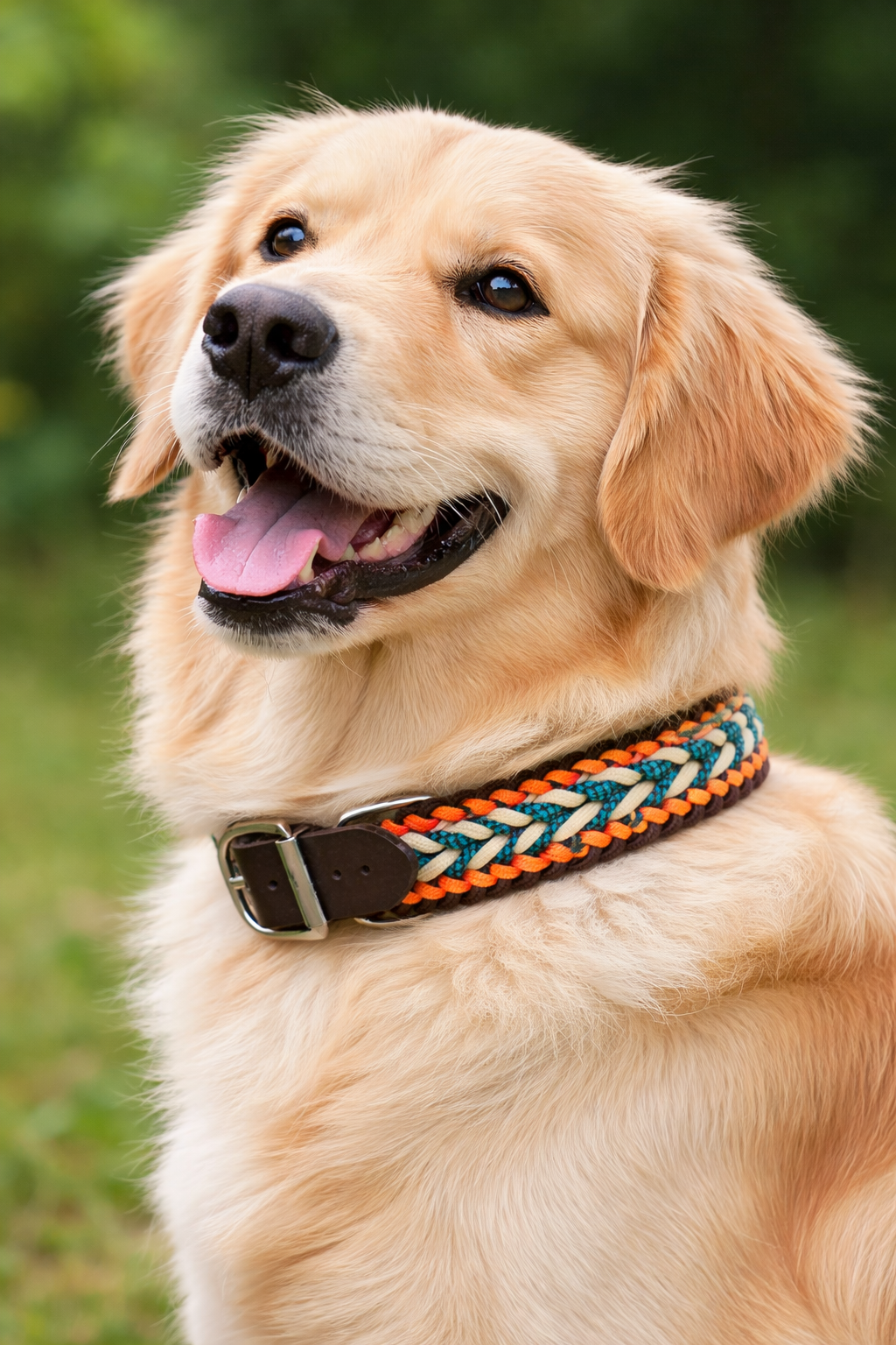 Büyük Irk Paracord & Deri Boyun Tasması